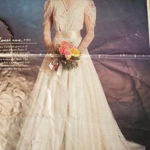 Victorian wedding dress and hat. Size 18